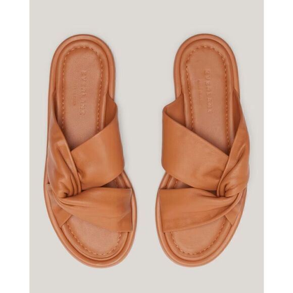 Everlane The Day Twist Sandal Desert Tan Italian Leather Size 7 NEW - Picture 1 of 17
